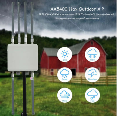 comprare 5400Mbps Tri-Band 2.4G/5.2G/5.8G Wifi 6 Outdoor Wireless Access Point per lunghe distanze industriali online manufacture