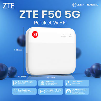 comprare Nuovo ZTE F50 5G Router Pocket WiFi 1.6Gbps SA/NSA 5G Mobile Hotspot Pocket Mini WiFi Router online manufacture