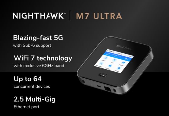 NIGHTHAWK M7 Ultra M7500 5G MmWave WiFi 7 5.8Gbps con Router Hotspot Mobile Ethernet 2.5G